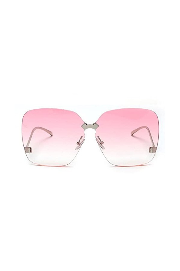 U/N Lunettes de Soleil pour Femmes Lunettes de Soleil de Luxe Square Gradient Shades Lunettes de Soleil sans Cadre Lunettes e