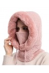 Ensemble de Masque Écharpe dhiver pour Femme Balaclava Chapeau de Ski Coupe-Vent Tour de Cou Moto