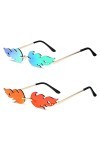 Tagaremuser Lot de 2 lunettes de soleil flamme, lunettes de soleil feu, lunettes de soleil nouveauté pour décoration de fête 