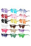 KBRAKSI 18 Paires Lunettes de Soleil Femme Coloré 9PCS Lunettes de soleil étoile sans cadre +9PCS Lunettes Coeur Hippie Lunet