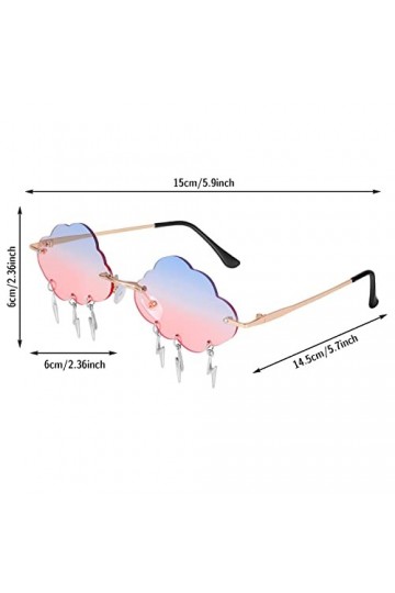 Auidy_6TXD Lot de 2 paires de lunettes de soleil sans bord nuage vintage Lunettes de soleil amusantes disco irrégulières flas