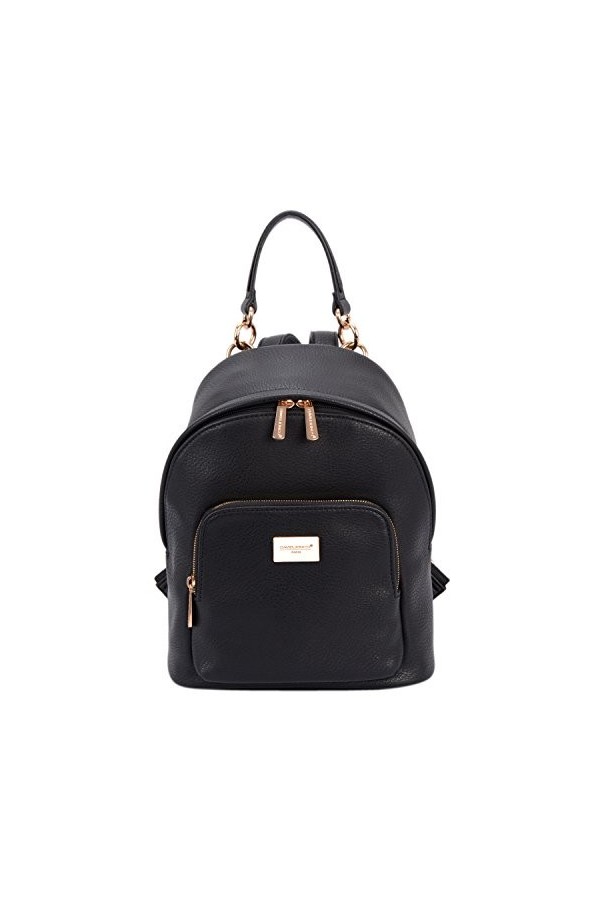 David Jones - Petit Sac à Dos Femme - Sac à Main Porté Epaule Fille Cuir PU - Mini Cartable Ville Poignée Poche Fermeture Ecl