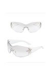 2 Paires de Lunettes de Soleil Y2K Enveloppantes avec Étoile Sans Monture Mode UV 400 Style Moderne et Branché Accessoire de 