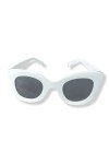 Inception Pro Infinite,Lunettes de soleil blanches,vintage,chat,monture large,cat eye,Monture blanche lentille noire,Meilleur