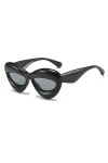 RUNHUIS Lunettes de soleil gonflées mignonnes de chat yeux femmes hommes sexy lèvre cadre épais lunettes surdimensionnées, no
