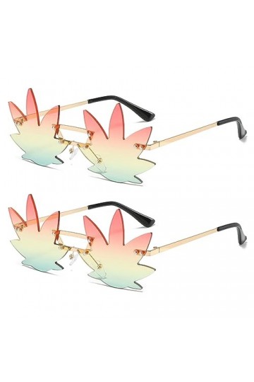 YAMEIZE Lunettes de Soleil Vintage en Forme de Maple Leaf - Irrégulières Funny Cadre Métallique Feuille dérable Lunettes pou