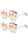 YAMEIZE Lunettes de Soleil Vintage en Forme de Maple Leaf - Irrégulières Funny Cadre Métallique Feuille dérable Lunettes pou