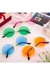 ALTcompluser Lot de 4 lunettes de soleil rondes classiques style hippie pour femme 60 70 80 90 hippie chic
