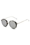 GEMSeven Hommes Femmes Punk Steampunk Rondes Amovibles Nuances Clear Lens Creux Lunettes De Soleil