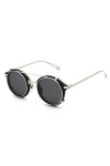 GEMSeven Hommes Femmes Punk Steampunk Rondes Amovibles Nuances Clear Lens Creux Lunettes De Soleil