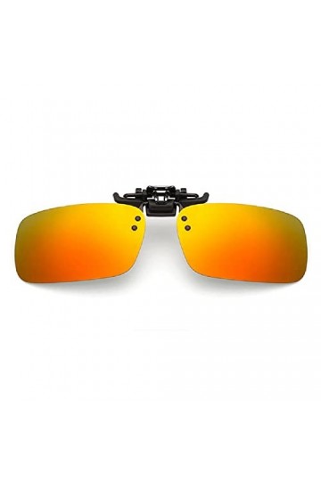 Lunettes de soleil à clip tendance polarisées de jour ou de nuit sur lunettes de vue pour conduite et extérieur, Rouge L