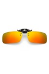 Lunettes de soleil à clip tendance polarisées de jour ou de nuit sur lunettes de vue pour conduite et extérieur, Rouge L