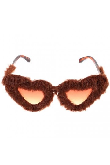 LIFKOME Femmes En Peluche Forme De Coeur Lunettes De Soleil Punk Floue Protection UV Lunettes De Chat Amour Lunettes Pour Fem