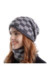 Gajaous Bonnet dhiver en tricot pour homme et femme, A-gray., taille unique
