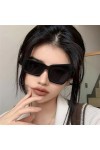 DAYUANDIAN Lunettes de soleil noires pour femmes et hommes, tendance, rétro, tendance, œil de chat irrégulier, Protection UV 