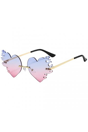 Lunettes de soleil pour femme - Lunettes de soleil sans monture - Lunettes de soleil amusantes - En forme de cœur - Lunettes 