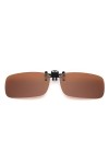 Lunettes de soleil polarisées à clipser, lunettes de soleil à verres rabattables sans cadre UV400 anti-reflets, clip polarisé