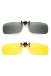 Lunettes de soleil polarisées à clipser, lunettes de soleil à verres rabattables sans cadre UV400 anti-reflets, clip polarisé