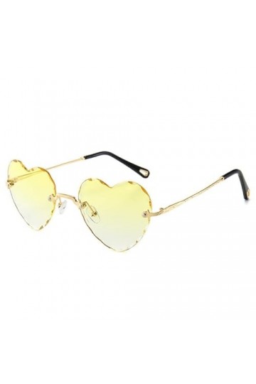 WUURAA Lunettes De Soleil En Forme De Coeur Femmes Lunettes De Soleil Sans Monture Coeur Lunettes De Soleil Coeur Lunettes Lu