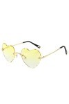 WUURAA Lunettes De Soleil En Forme De Coeur Femmes Lunettes De Soleil Sans Monture Coeur Lunettes De Soleil Coeur Lunettes Lu