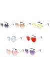 WUURAA Lunettes De Soleil En Forme De Coeur Femmes Lunettes De Soleil Sans Monture Coeur Lunettes De Soleil Coeur Lunettes Lu
