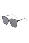 Cicano Lunettes de soleil carrées tendance pour homme et femme, lunettes de soleil surdimensionnées tendance, gris