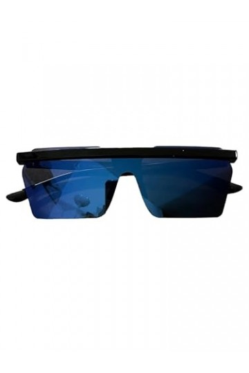 VINTANGE SUNGLASSES LUNETTES DE SOLEIL VERRES SBORDÉES ÉCARRÉES UNISEX UV400 NOVITA 2022, Bleu miroir