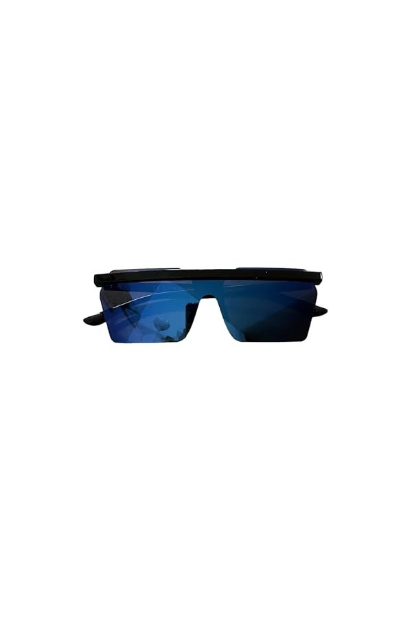 VINTANGE SUNGLASSES LUNETTES DE SOLEIL VERRES SBORDÉES ÉCARRÉES UNISEX UV400 NOVITA 2022, Bleu miroir