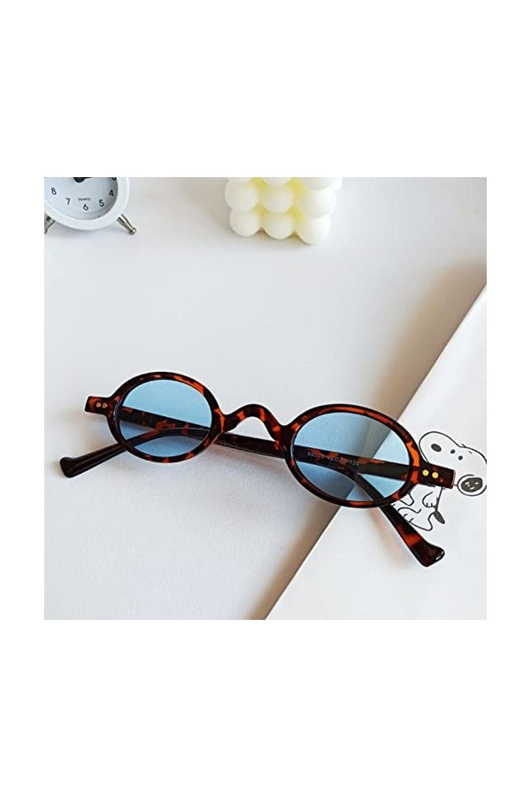 Enfants Mode Design Rétro Petit Ovale Lunettes de Soleil Vintage Shades Lunettes de Soleil pour Hommes Femmes Anti-lumière Bl
