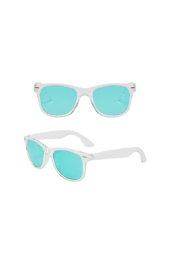 WANGOLK Lunettes de soleil transparentes Femmes Cadre Transparent Vision Nocturne Lunettes de Soleil Miroir Lunettes Réfléchi