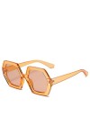 Lunettes De Soleil Carrées pour Femmes, Surdimensionnées, Beige, Marron, Dégradé, élégantes, Polygone, Uv400, Nouvelle Collec