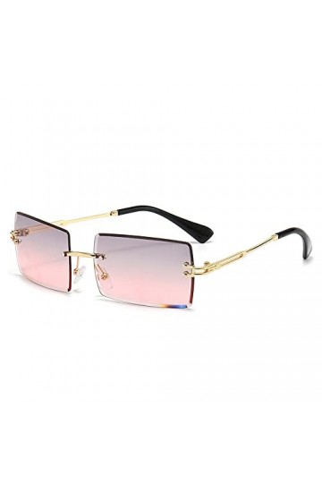 2023 Rétro Lunettes De Soleil Femmes Mode sans Monture Dégradé Lunettes De Soleil Nuances Coupe Lentille Dames sans Cadre Lun