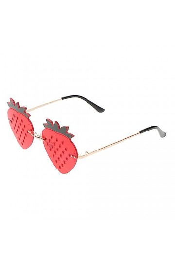 jojofuny 1 Paire Verres à La Fraise Lunettes De Soleil De Mode Pour Femmes Lunettes De Soleil Sans Monture Lunettes De Soleil