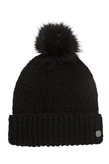 Tamaris Zator Bonnet à Pompon, Jet Black, Taille Unique Femme