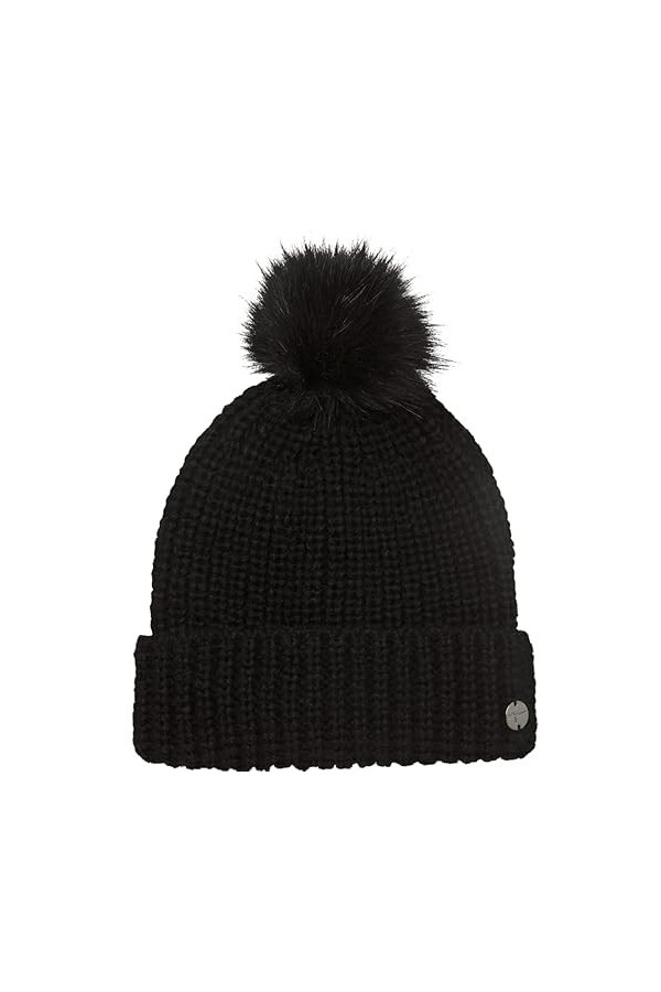 Tamaris Zator Bonnet à Pompon, Jet Black, Taille Unique Femme