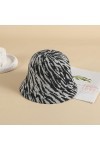 Chapeau de pêche dhiver pour femme et fille - Chapeau de zèbre - Bonnet en tricot - Chapeau cloche épais - Chapeau en feutre