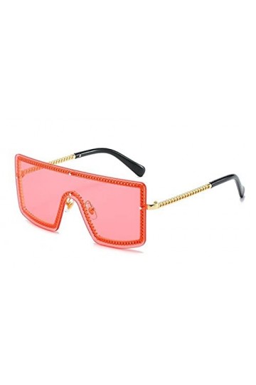 U/N Lunettes de Soleil à Monture en métal surdimensionnées Femmes Fashio Lunettes de Soleil carrées Vintage pour Lunettes de 