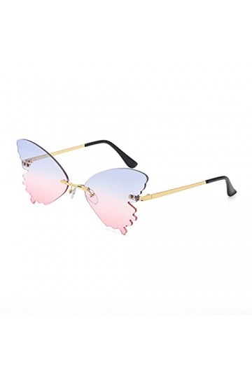U/N Papillon lunettes de soleil sans monture femmes océan lentille lunettes de soleil surdimensionné mode métal nuances lunet