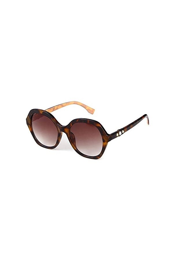 U/N Vintage lunettes de soleil hexagonales femmes polygone léopard cadre lunettes de soleil rétro nuances-3