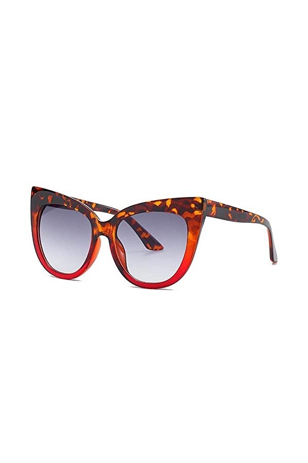 U/N Lunettes de Soleil léopard Rouges pour Femmes Lunettes à dégradé de Mode Lunettes de Soleil Vintage pour Femme-6