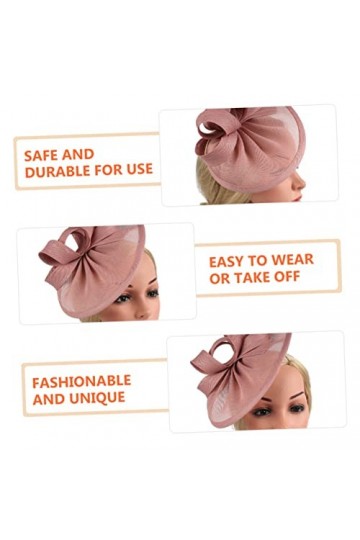 Lurrose Chapeau de cocktail pour femme - Chapeau de mariée - Chapeau de bibi - Chapeau de bibi - En maille - Accessoire de co