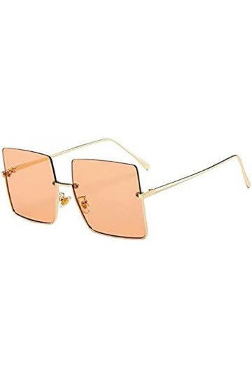 Youning Lunettes de soleil carrées sans bords - Style rétro - Pour homme et femme - Lunettes polarisées UV400 - Protection UV