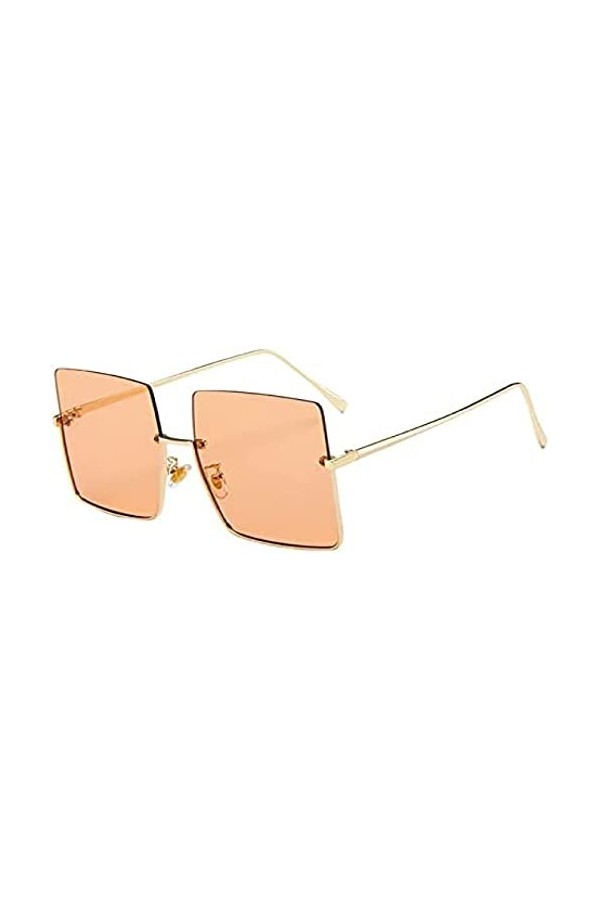 Youning Lunettes de soleil carrées sans bords - Style rétro - Pour homme et femme - Lunettes polarisées UV400 - Protection UV