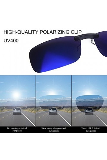LUFF Clip Polarisé Unisexe Sur des Lunettes de Soleil - Convient à la Plupart des Lunettes, Good Pour Conduite/pêche Bleu 