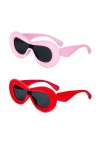 KoKoBin Lot de 2 lunettes de soleil mode exagérées et folles excentriques épais monture lunettes de fête tendance personnalit