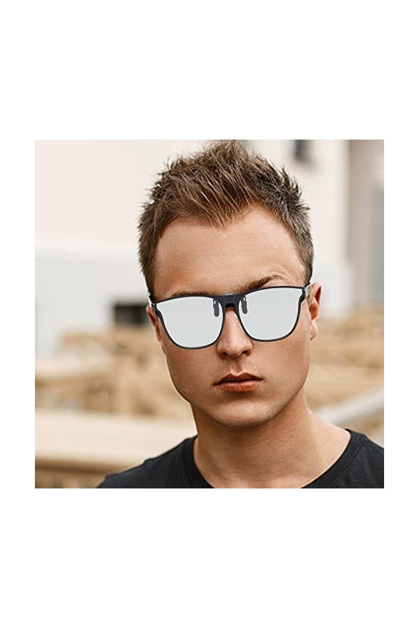 TOOYFUL Clip Lunettes de Soleil, Lentille Polarisé Grand Cadre, Glasses Flip Up Anti Eblouissement, Verres Léger pour Femmes,