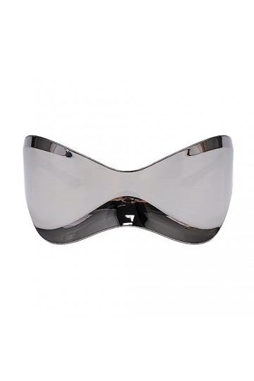 Cuawana Lunettes de soleil bouclier futuriste UV400 surdimensionné enveloppant une pièce accessoire de mode pour homme et fem