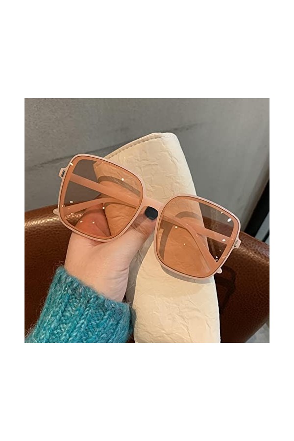 SARGE 2022 Lunettes de Soleil carrées Visage Rond Dames Lunettes de Soleil Anti-ultraviolets Uv400