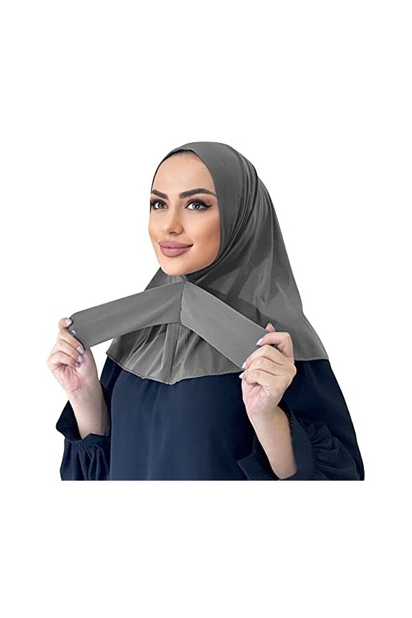 IBTOM CASTLE Bonnet hijab en modal pour femme musulmane, turban extensible islamique, couverture complète du cou, casquette A
