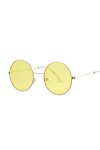 HWRHWR Lunettes de Soleil Rondes Classiques Femme Lunettes de Soleil Femme Alliage Miroir Rue